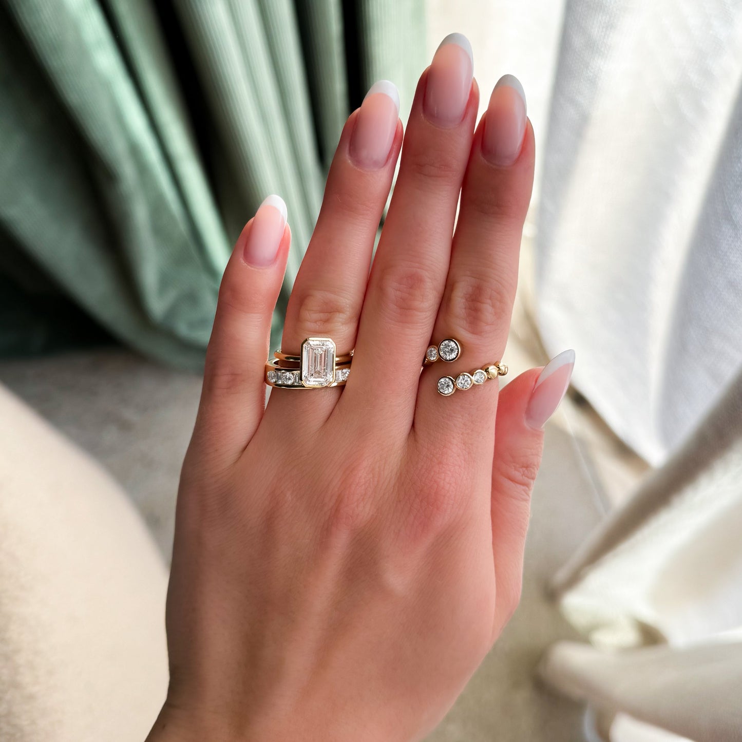 2 CT - 4 CT Emerald Cut Lab grown Diamond Solitaire Bezel Setting Engagement Ring