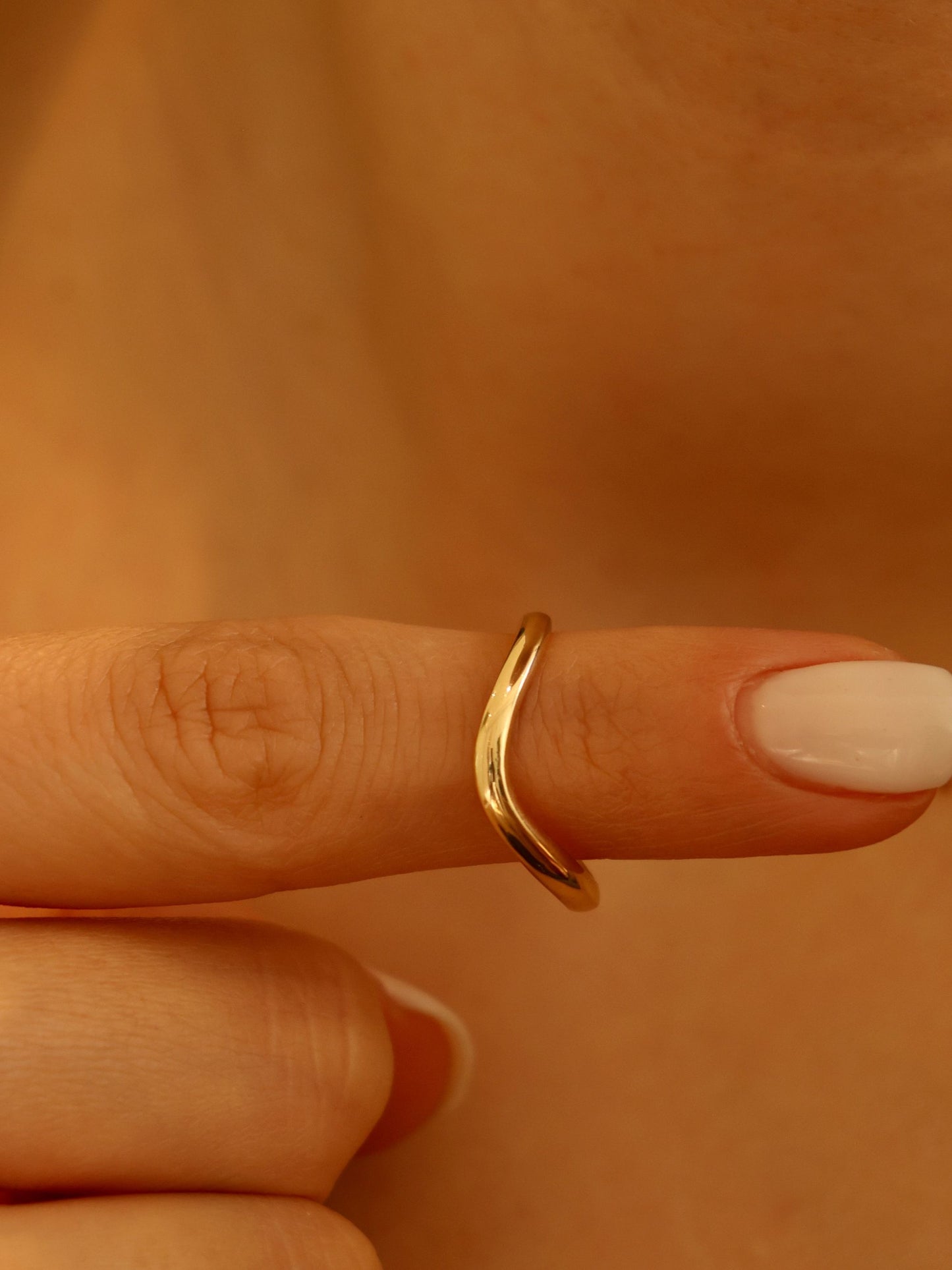 Plain Curved Stackable Wedding Band