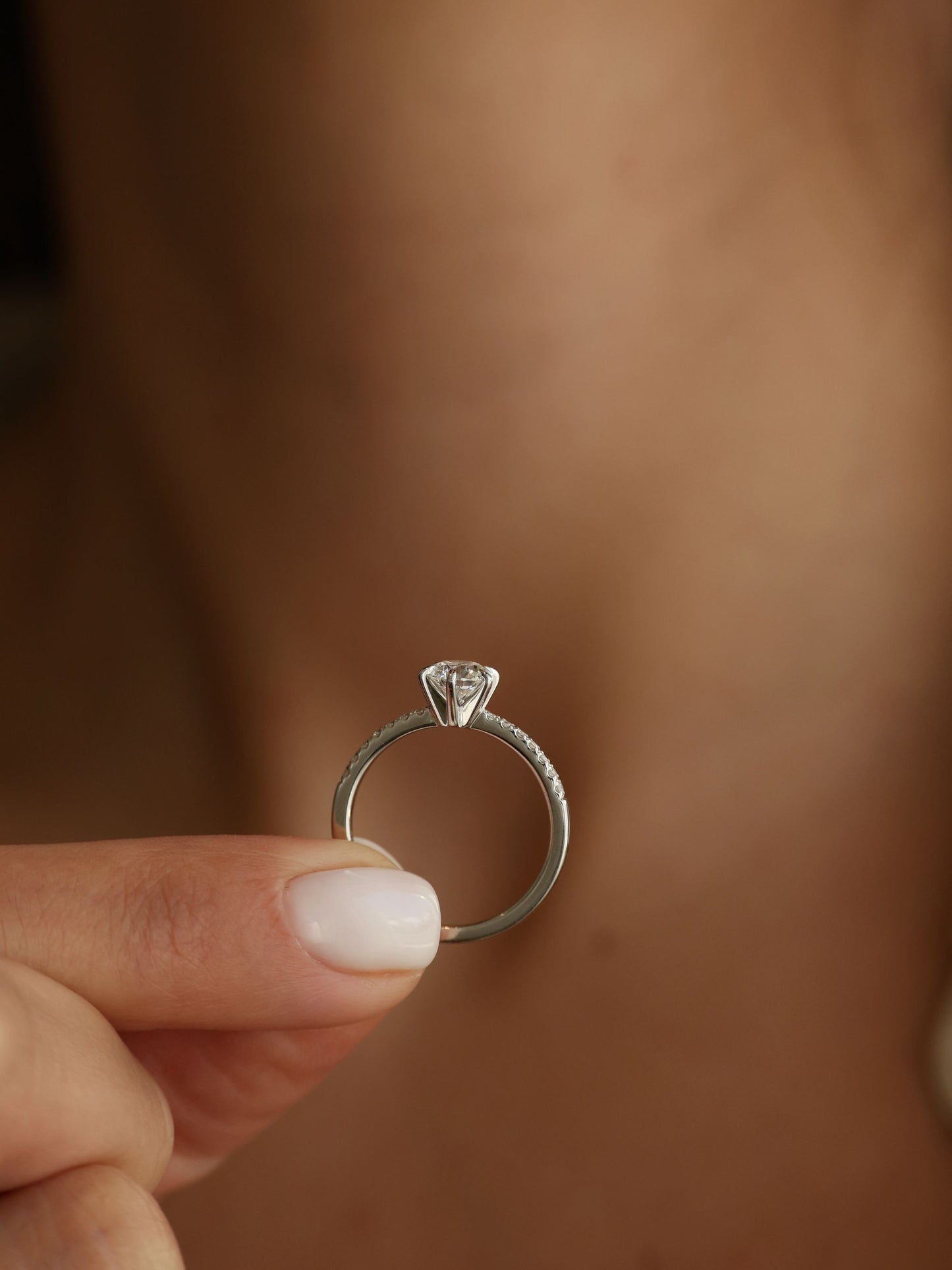 0.75 CT - 2.75 CT Round Cut Lab grown Diamond Pave Engagement Ring