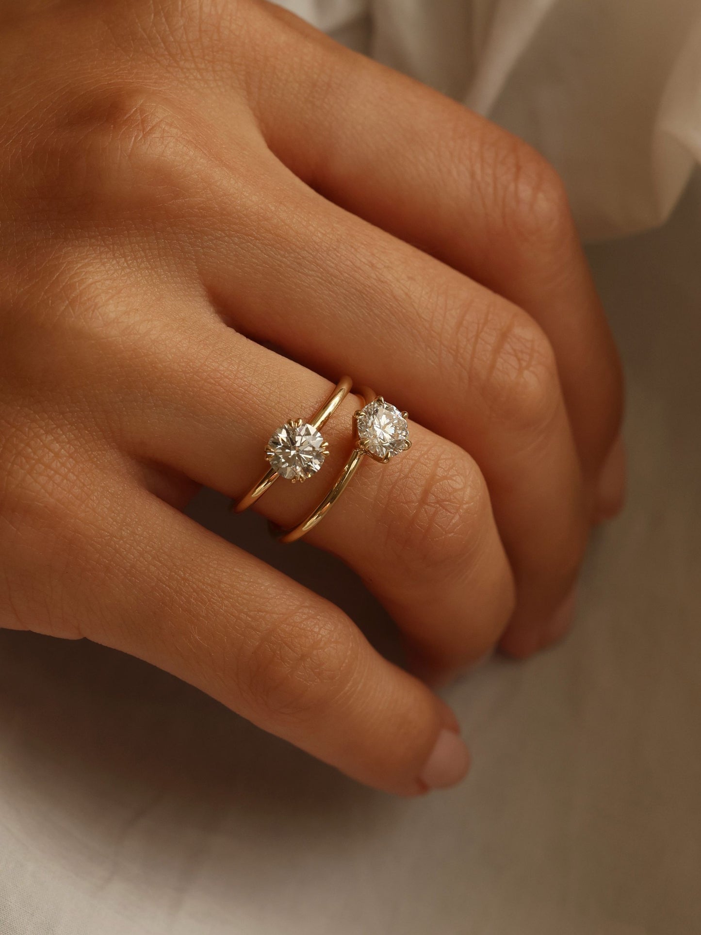 1 CT - 3 CT Round Cut Lab grown Diamond Solitaire & Double-Prong Engagement Ring