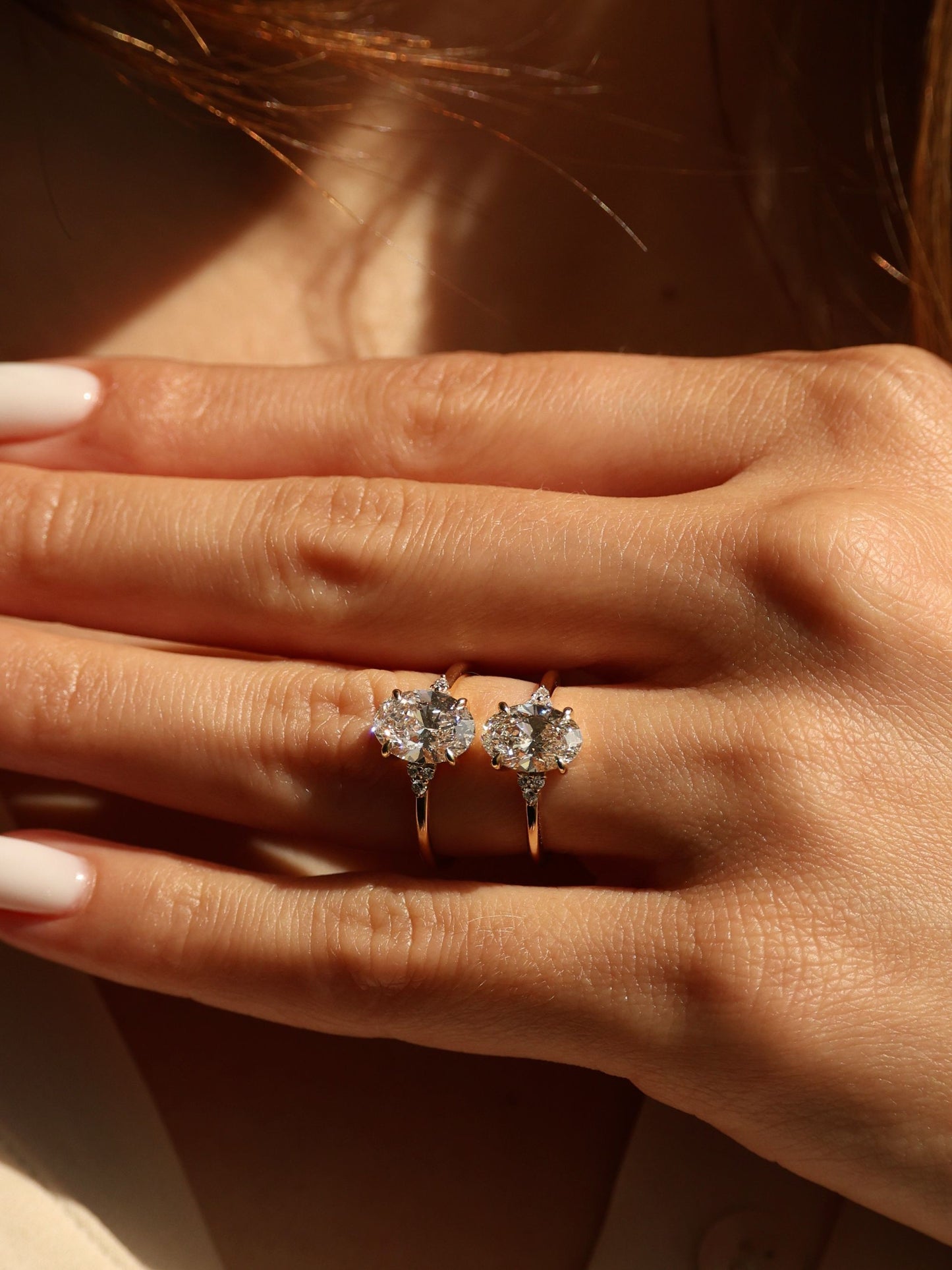 2 CT - 4 CT Oval Cut Lab grown Diamond Cluster Engagement Ring