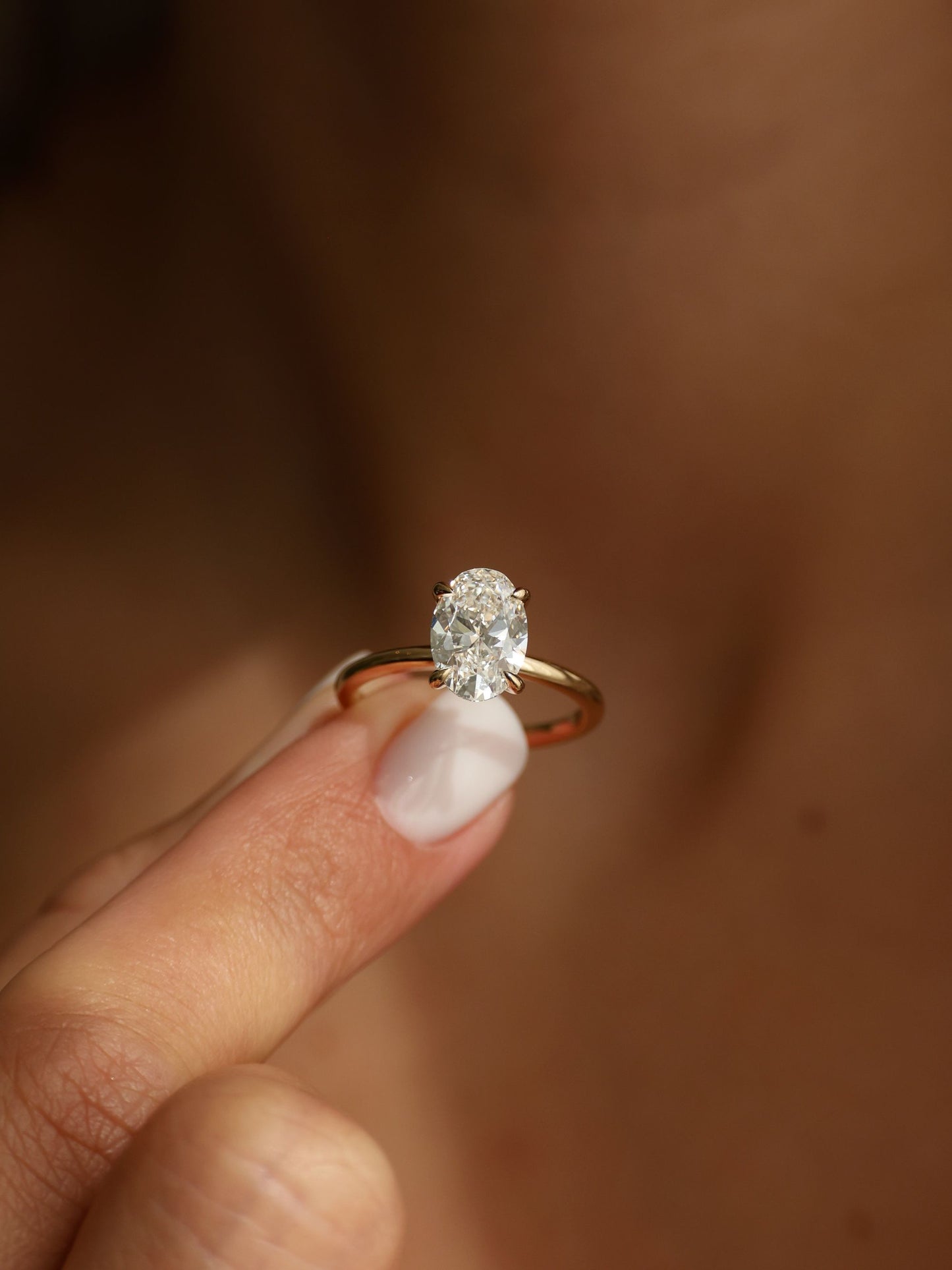 1 CT - 3 CT Oval Cut Lab grown Diamond Solitaire Engagement Ring