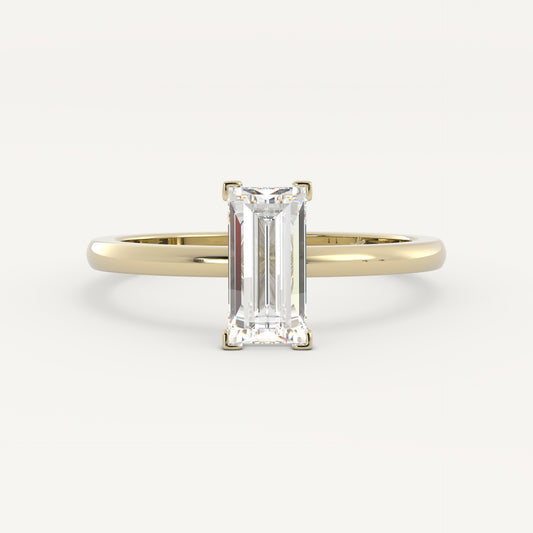 0.6 CT - 1 CT Baguette Cut Lab grown Diamond Solitaire Engagement Ring