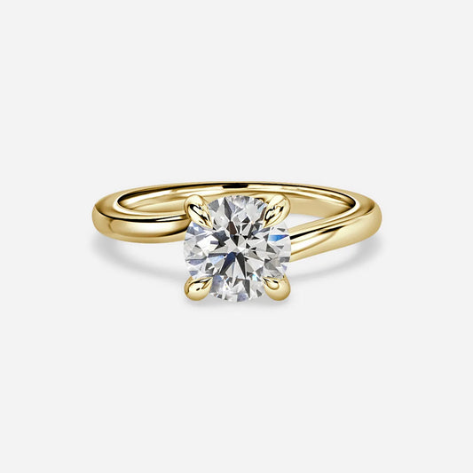 2 CT - 3 CT Round Cut Solitaire Style Moissanite Engagement Ring