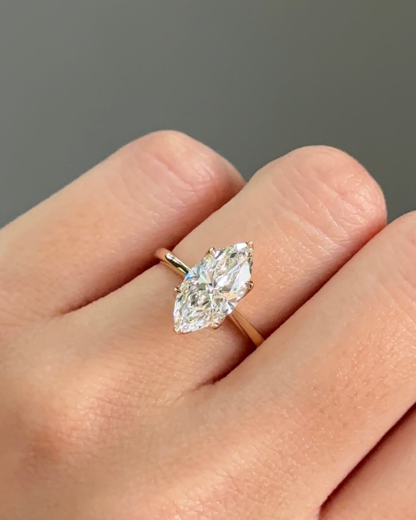 2.1 CT Marquise Cut Lab grown Diamond Floral Solitaire Engagement Ring