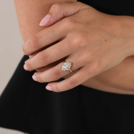 1 CT - 2.50 CT Marquise Cut Lab grown Diamond Halo Engagement Ring