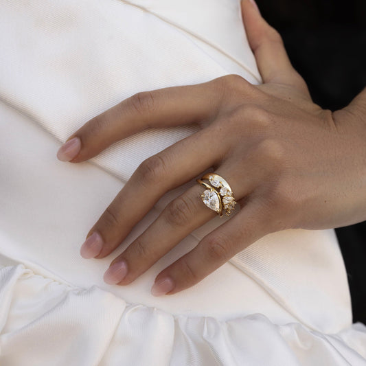 1 CT - 2 CT Pear Cut Floated Solitaire Moissanite Engagement Ring