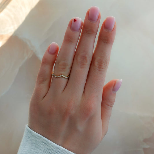 0.13 TCW Round CVD Diamond Zig-Zag Pave Wedding Band