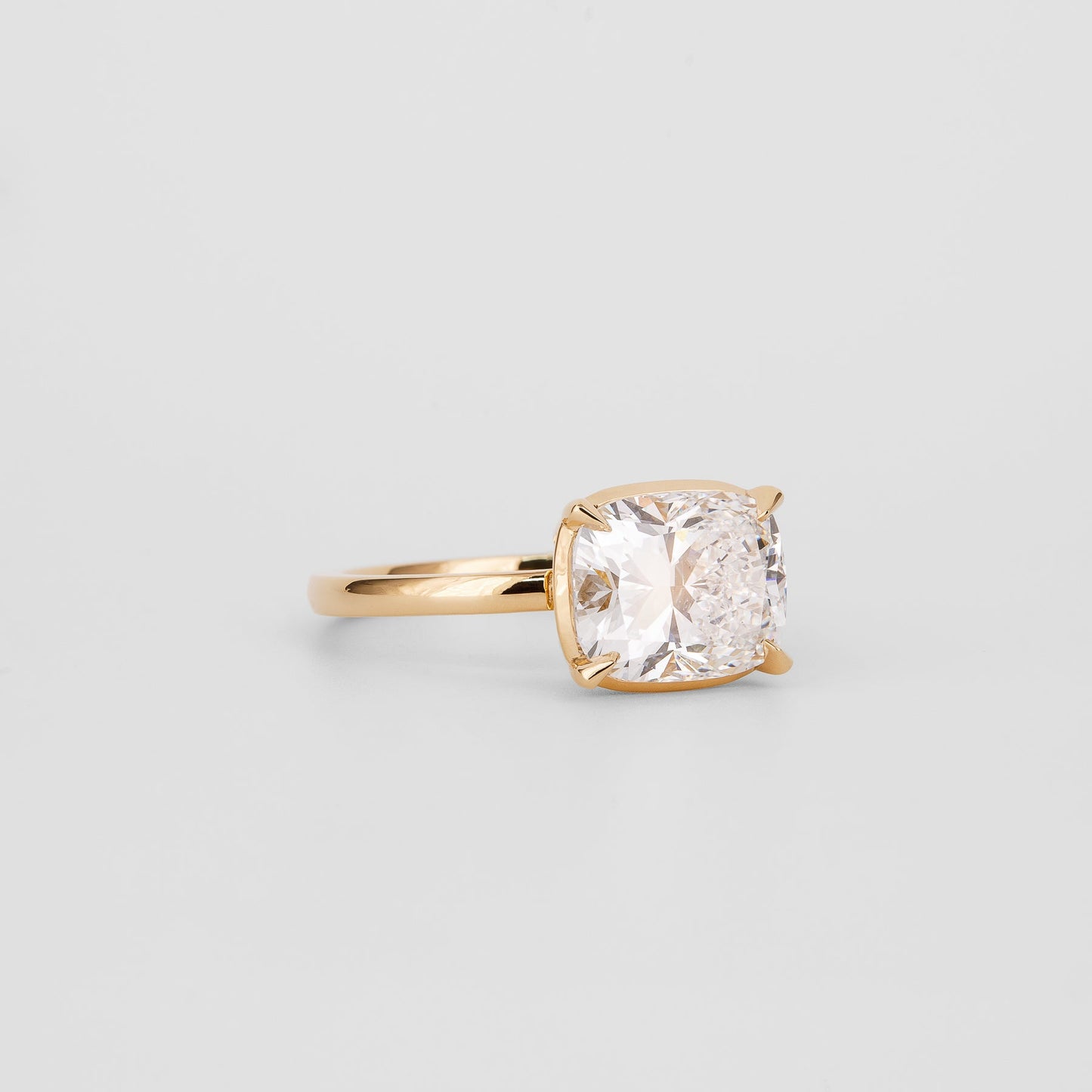 3 CT - 4 CT Elongated Cushion Cut Lab grown Diamond Solitaire Engagement Ring