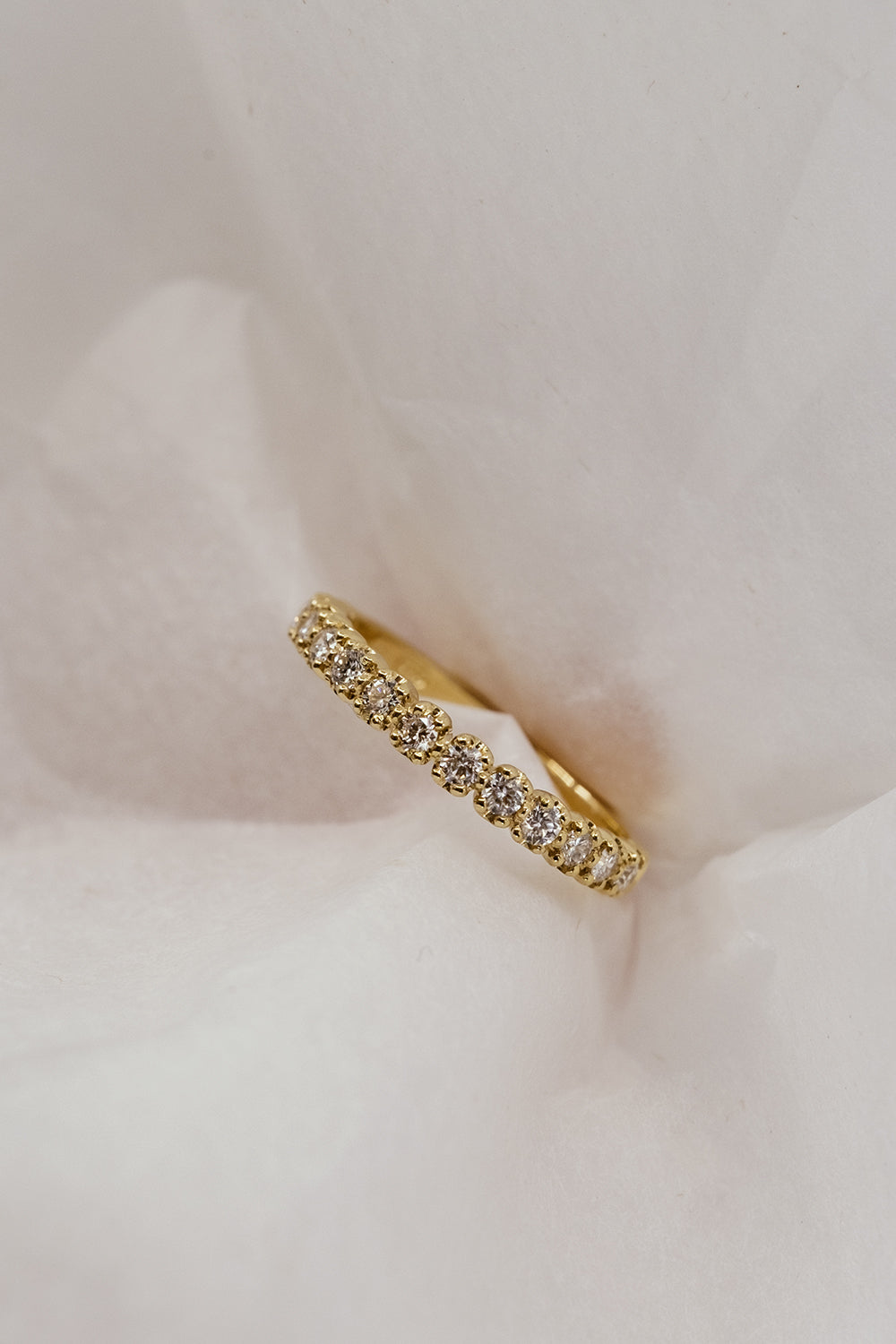 0.39 TCW Round Moissanite Half Eternity Wedding Band