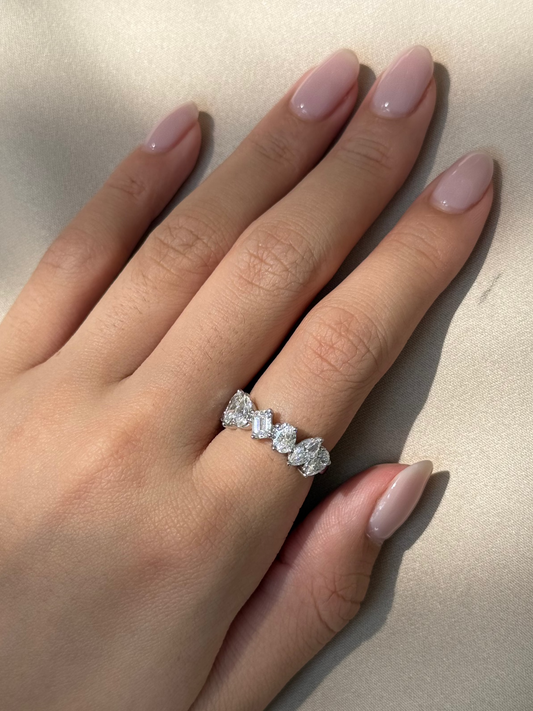 5.05 TCW Mix Fancy CVD Diamond Full Eternity Wedding Band