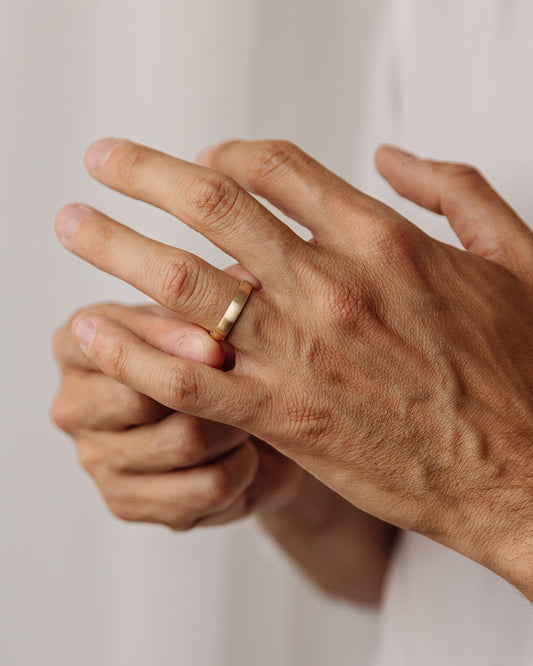 Plain Brushed Matte Wedding Band For Men