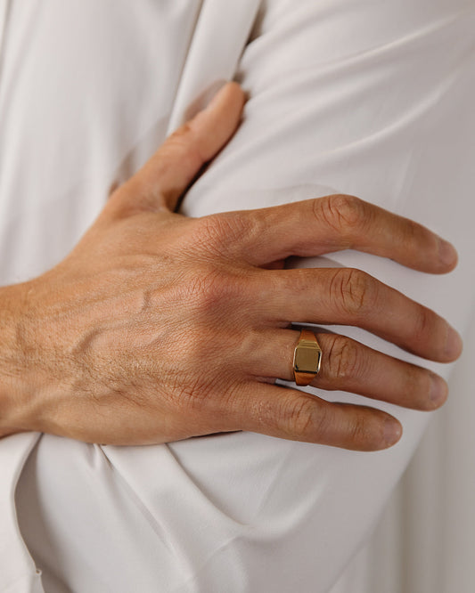 Signet Square Wedding Band For Men