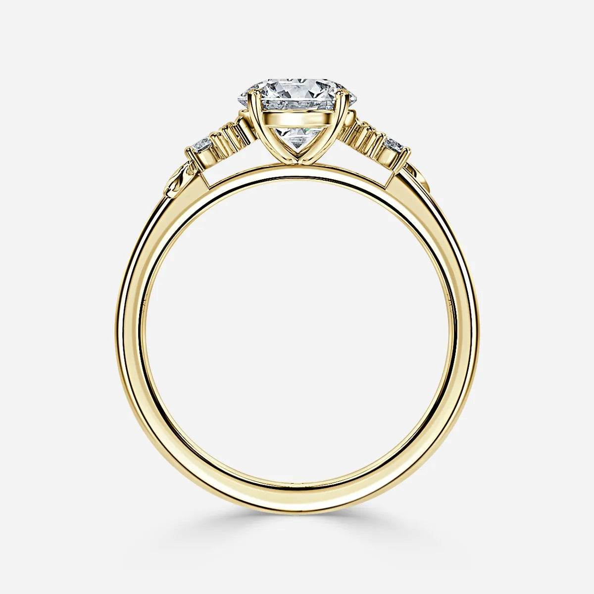 1.6 CT - 2.6 CT Round Cut Nature Inspired Cluster Moissanite Engagement Ring