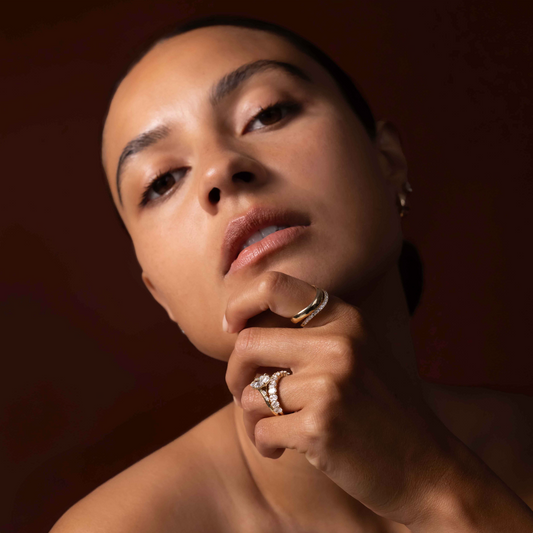 1 CT - 2 CT Marquise Cut Twisted Five Stone Moissanite Engagement Ring