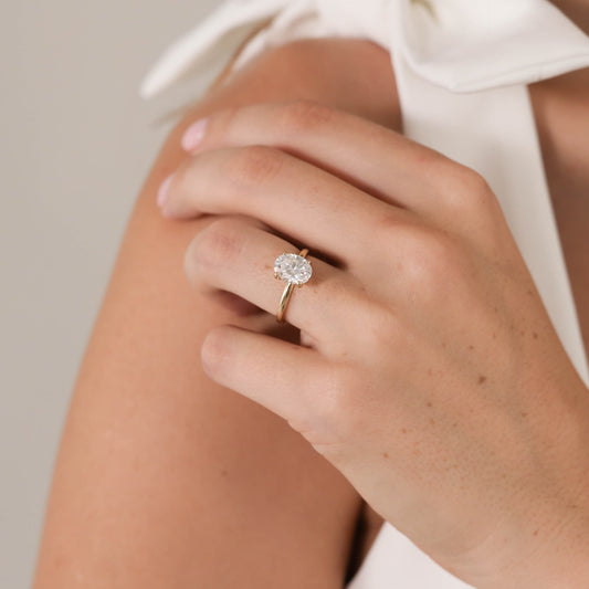 1.75 CT - 2.75 CT Oval Cut Lab grown Diamond Solitaire Engagement Ring