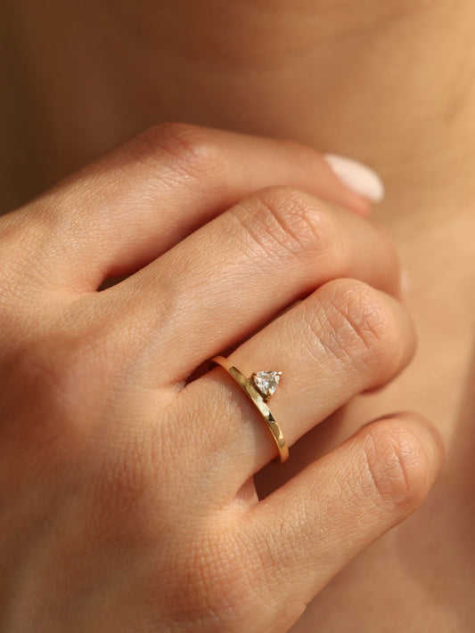 0.20 CT - 2.20 CT Trillion Cut Lab grown Diamond Solitaire Engagement Ring