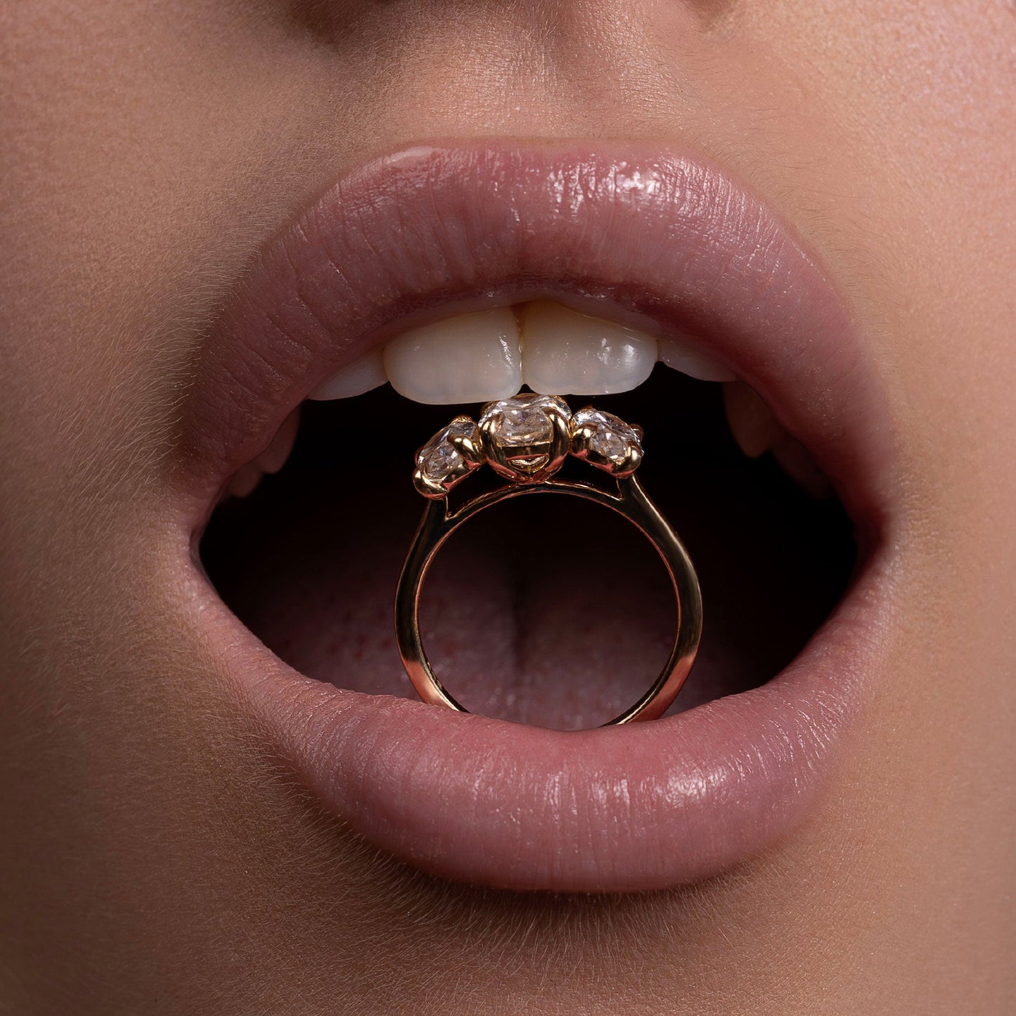 1 CT - 2 CT Oval Cut Three Stone Moissanite Engagement Ring