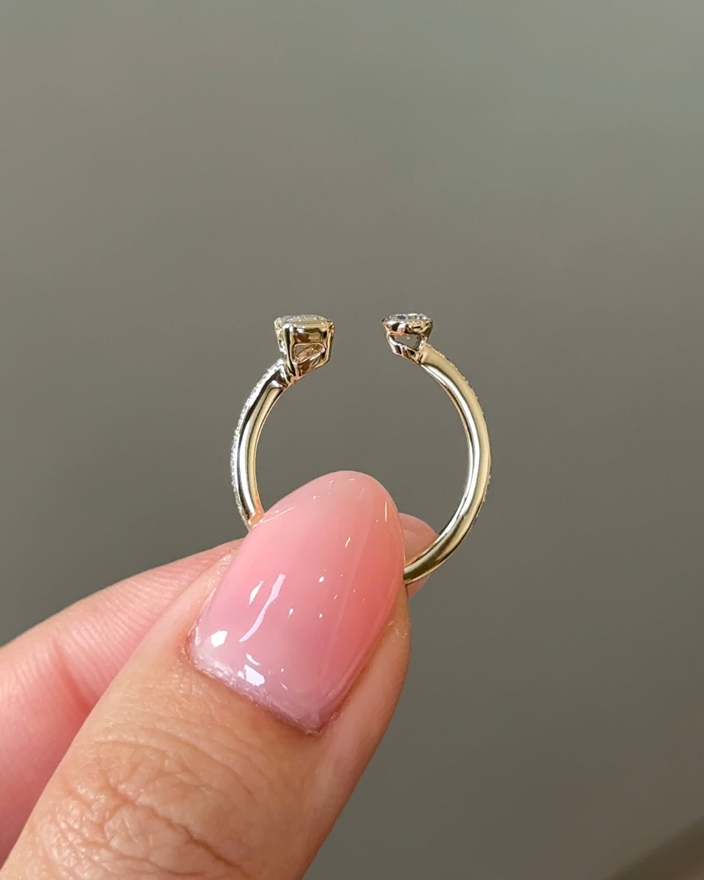 0.56 TCW Emerald & Round CVD Diamond Bezel with Open Cuff Wedding Band