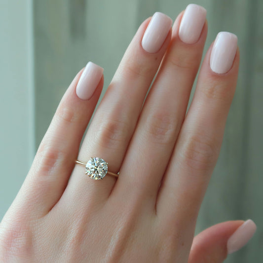 2 CT - 2.5 CT Round Cut Solitaire Moissanite Engagement Ring
