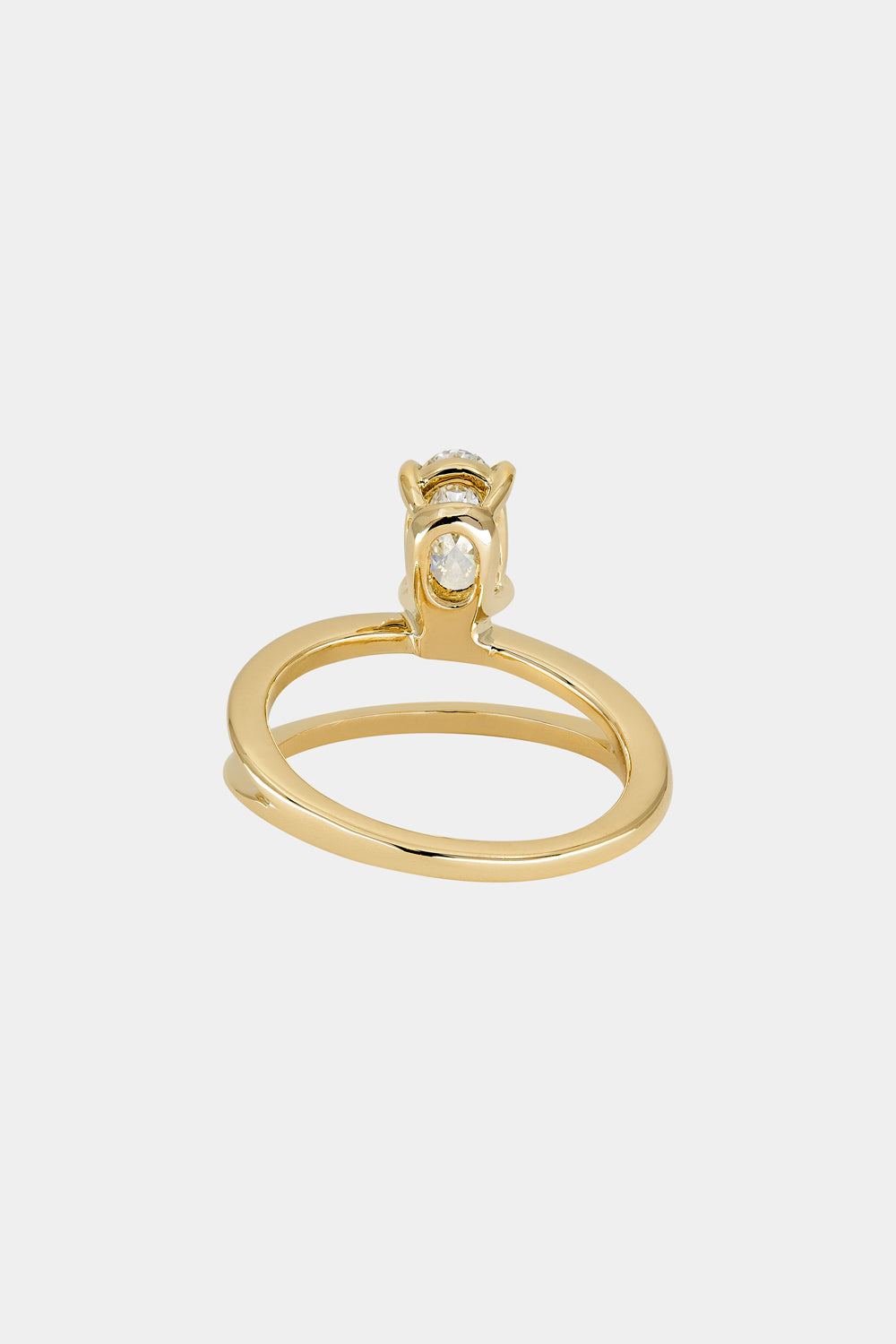 0.8 CT - 1.5 CT Oval Cut Lab grown Diamond Double Band Engagement Ring