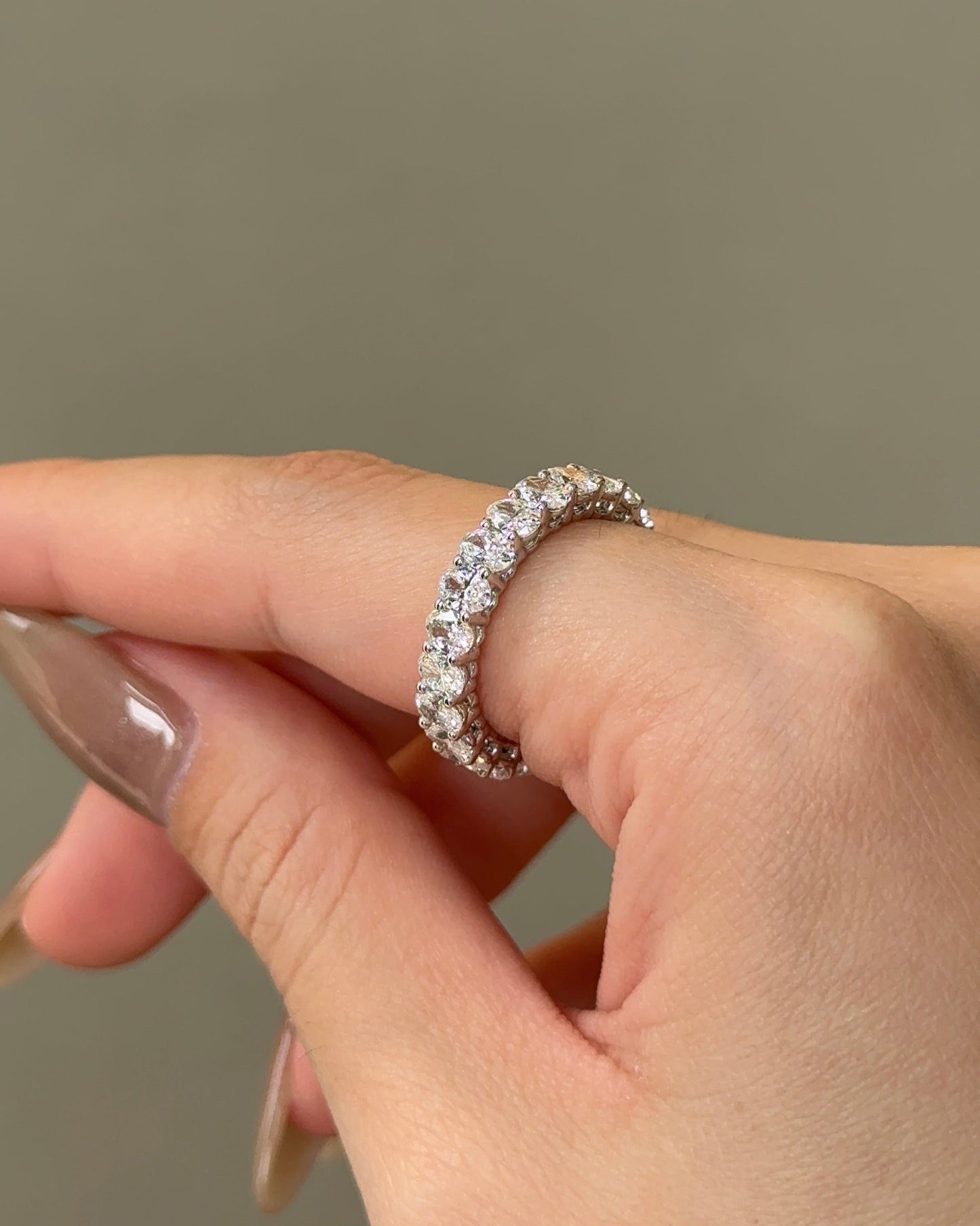 3.38 TCW Oval CVD Diamond Full Eternity Wedding Band