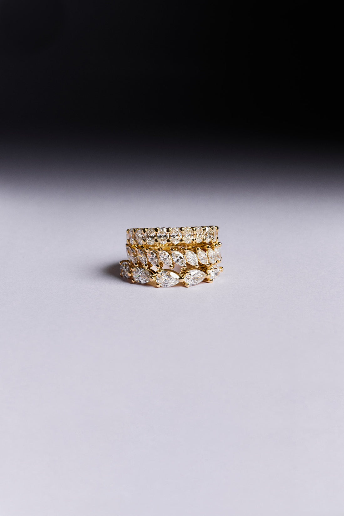 0.99 TCW Marquise Moissanite Half Eternity Wedding Band