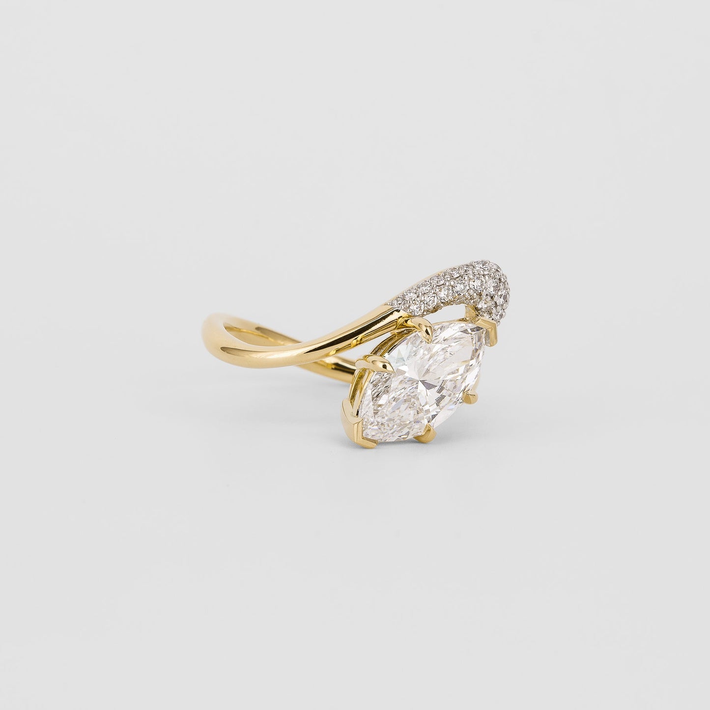 2.03 CT - 4.03 CT Marquise Cut Lab grown Diamond Unique Engagement Ring