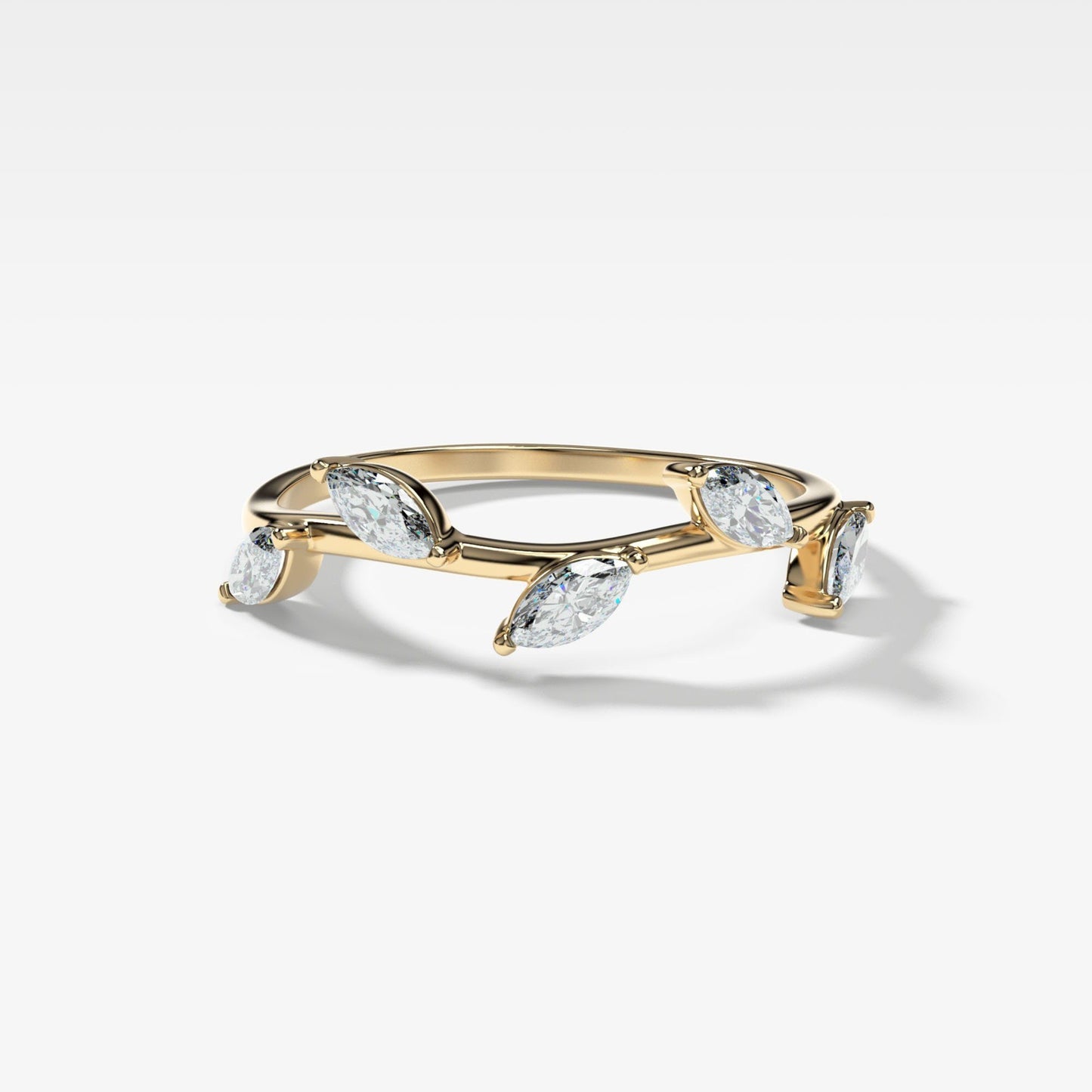 0.33 TCW Marquise CVD Diamond Twig Wedding Band