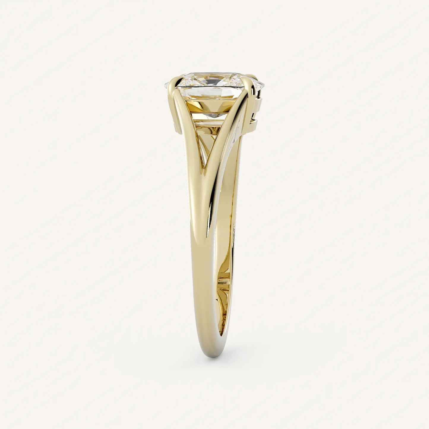 1 CT - 2 CT Oval Cut Lab grown Diamond Split Shank Solitaire Engagement Ring