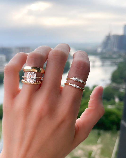 0.27 TCW Baguette CVD Diamond Bar Wedding Band