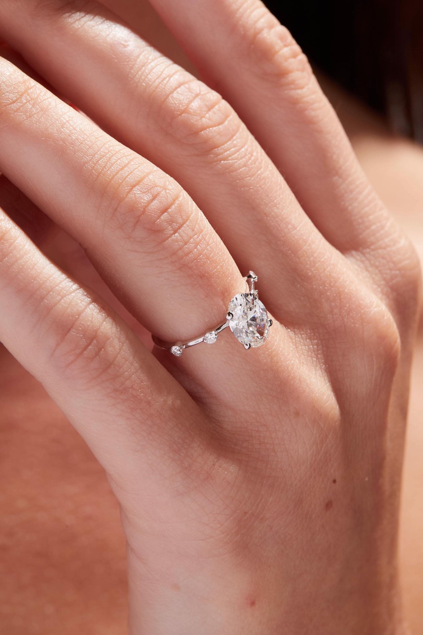 2 CT Oval Cut Dainty Moissanite Engagement Ring