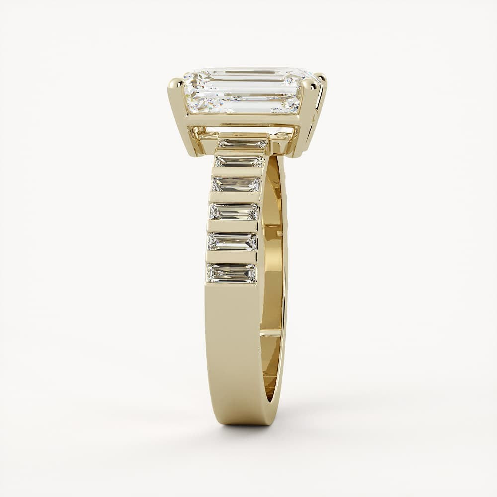 3 CT Emerald Cut Lab grown Diamond Pave Engagement Ring