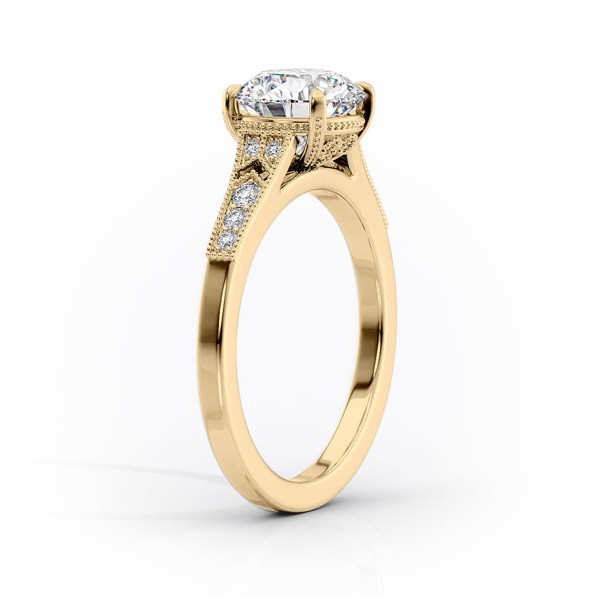 2 CT - 3 CT Asscher Cut Vintage Style Moissanite Engagement Ring