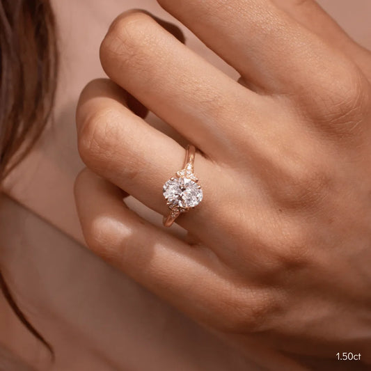 1.5 CT - 3.6 CT Oval Cut Vintage Style Moissanite Engagement Ring