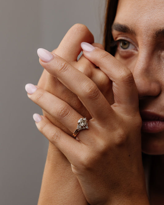 0.17 TCW Marquise, Pear & Round CVD Diamond V-Shaped Wedding Band