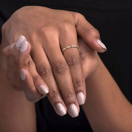 0.14 TCW Round Moissanite Twisted Full Eternity Wedding Band