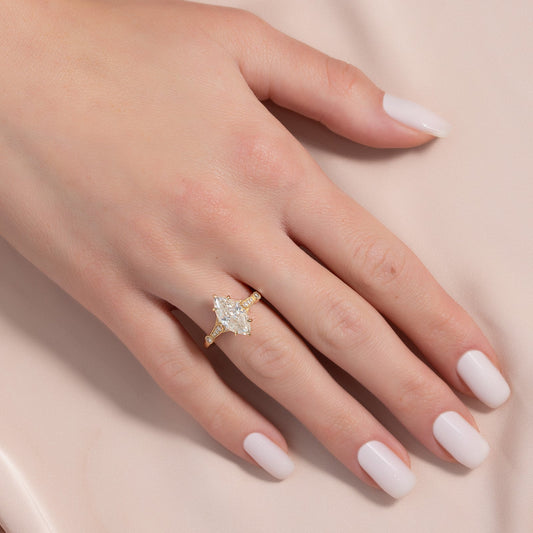 2 CT - 2.5 CT Marquise Cut Art Deco Style Moissanite Engagement Ring