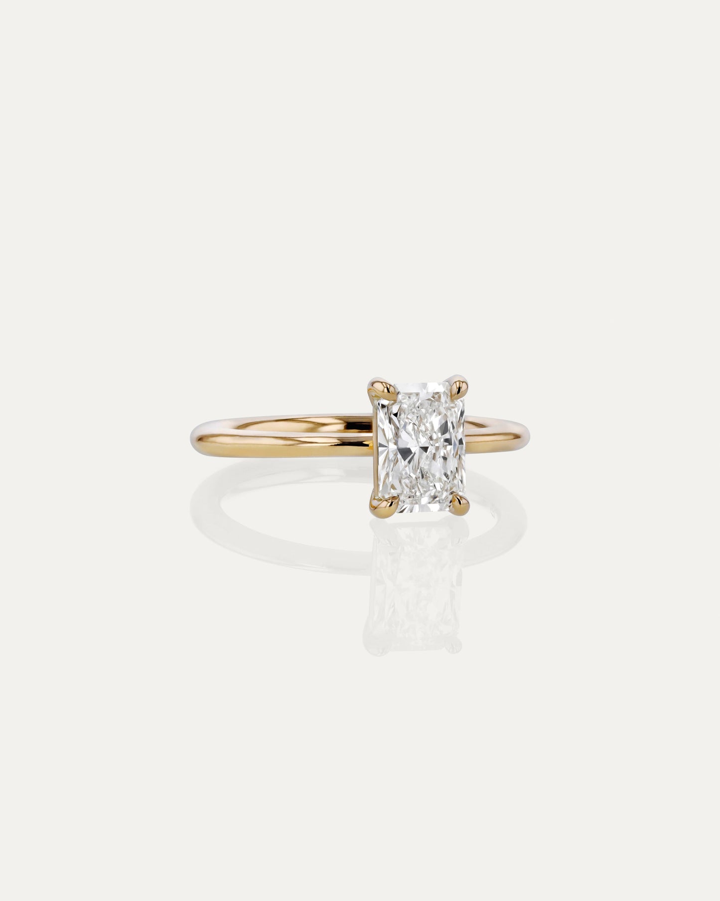 1 CT - 3 CT Radiant Cut Lab grown Diamond Solitaire Engagement Ring