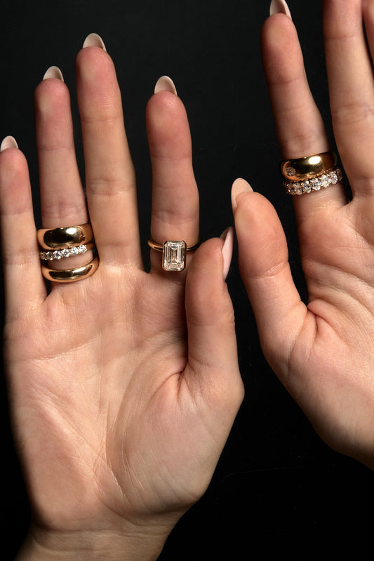 2.11 CT - 4.11 CT Emerald Cut Lab grown Diamond Bezel Solitaire Engagement Ring