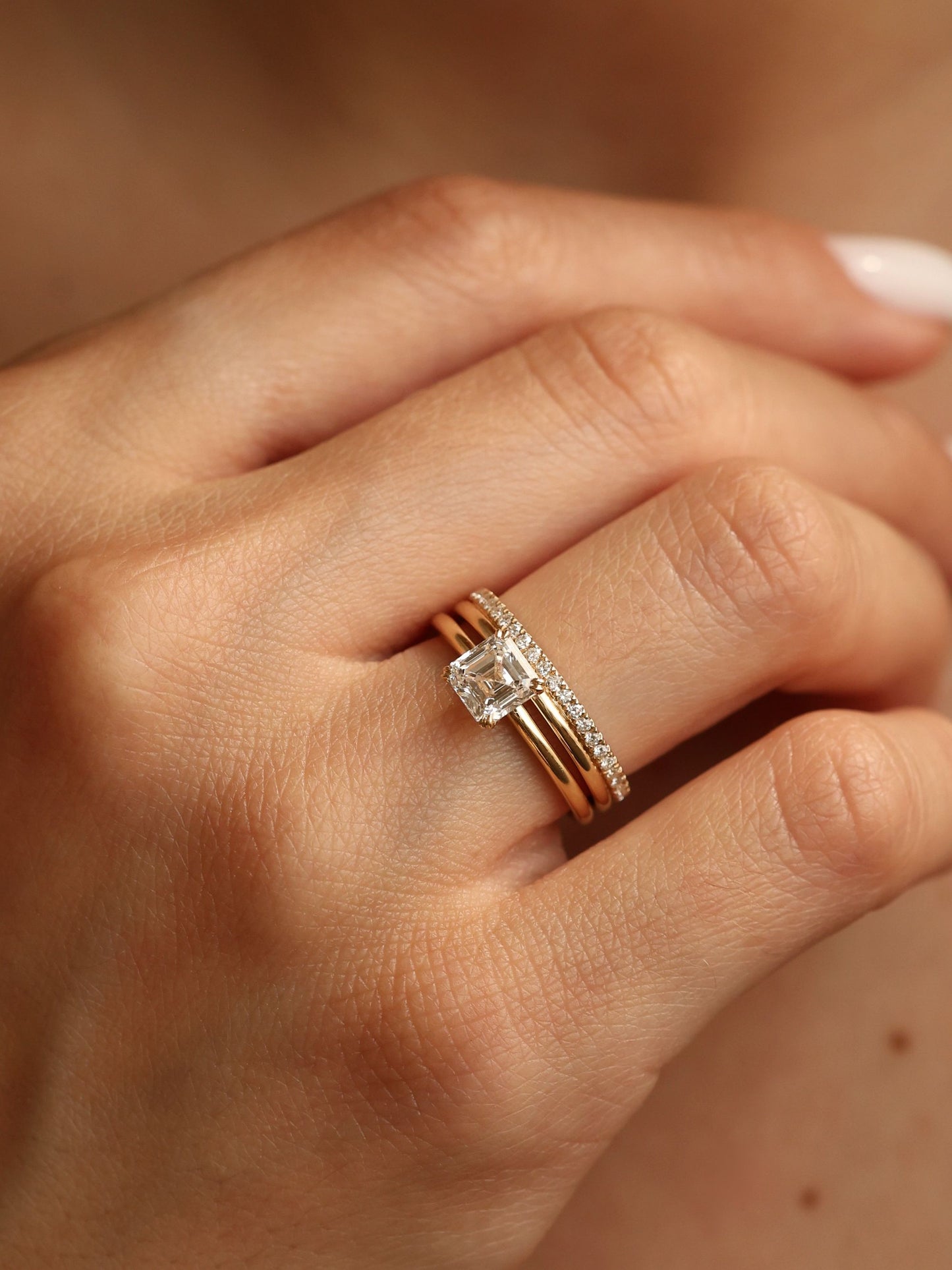 1.20 CT - 3.20 CT Asscher Cut Lab grown Diamond Solitaire Engagement Ring