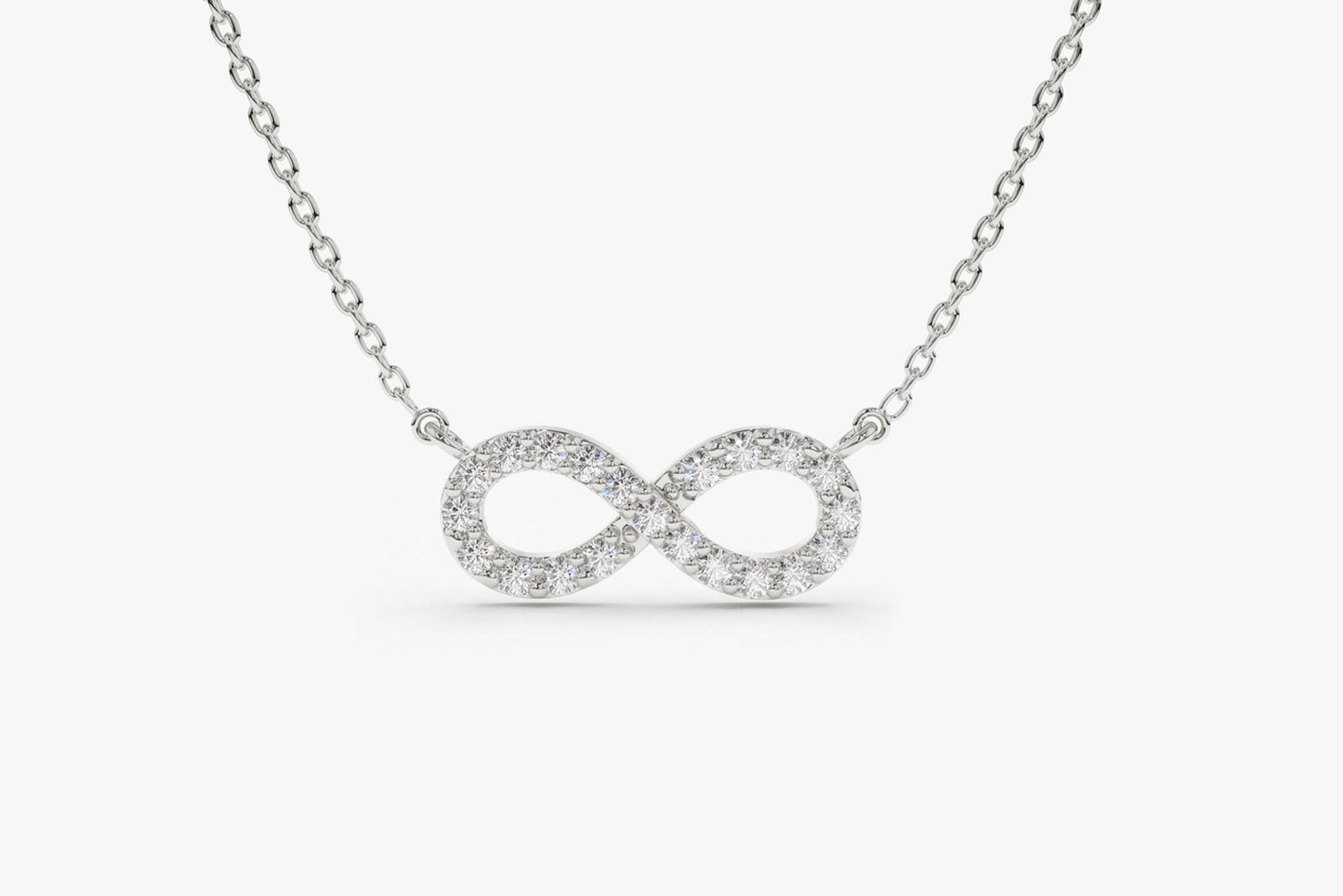 0.15 TCW Round Moissanite Diamond Infinity Necklace