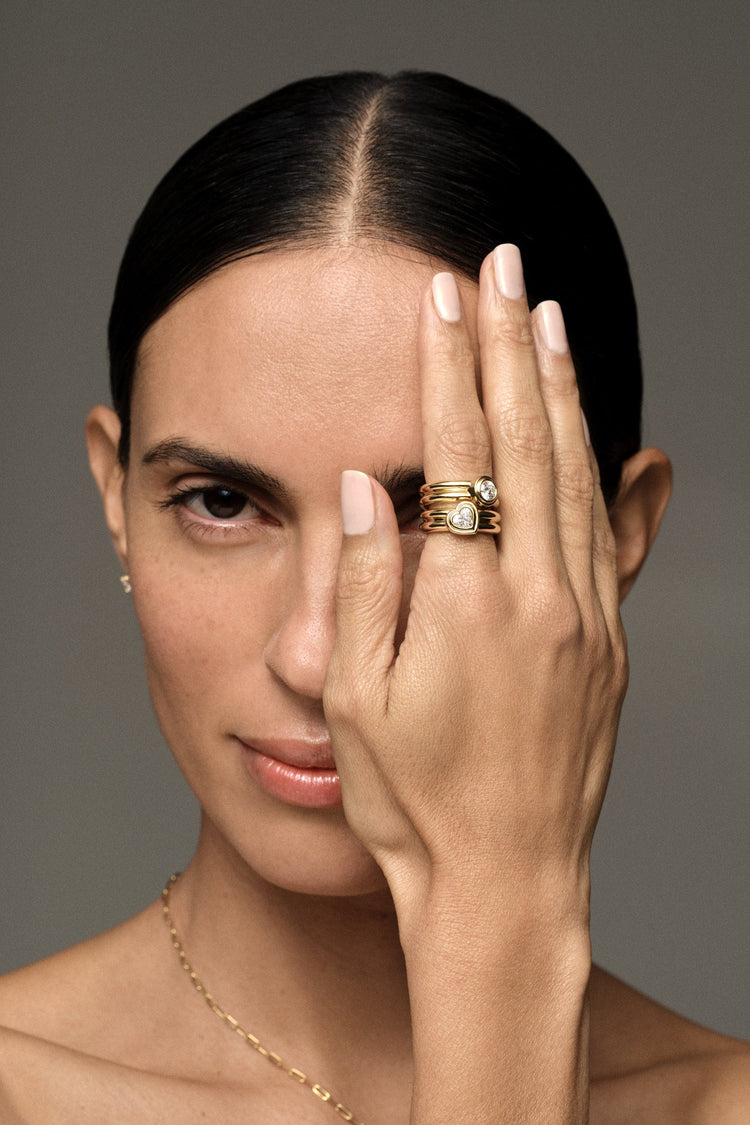 heart shape engagement rings gold