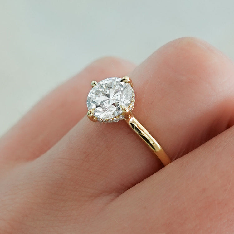 engagement ring with hidden halo