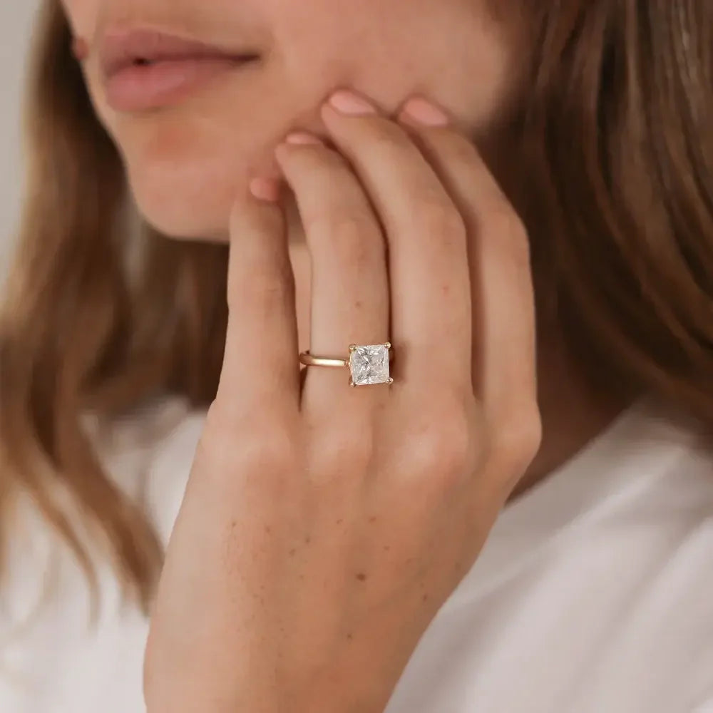 princess cut diamond ring yellow gold | princess cut wedding rings gold