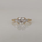 1 CT Elongated Cushion Cut Three Stone Moissanite Engagement Ring