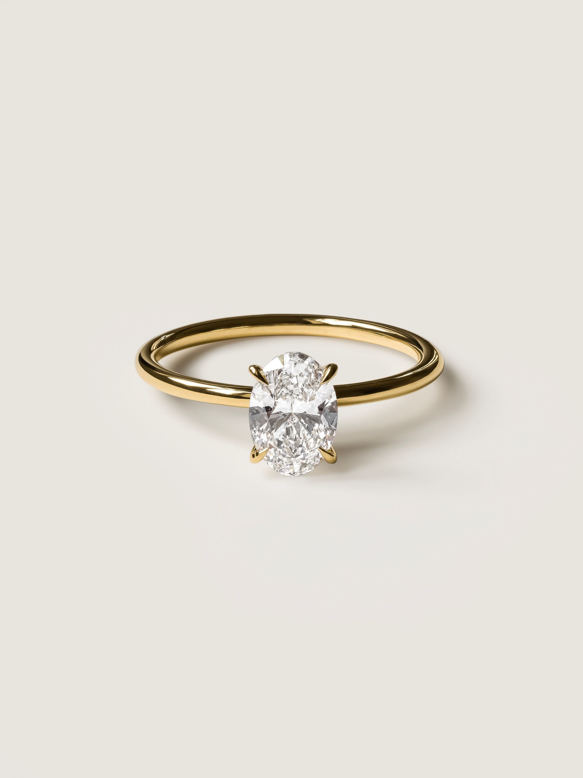 1 CT - 3 CT Oval Cut Lab grown Diamond Solitaire Engagement Ring
