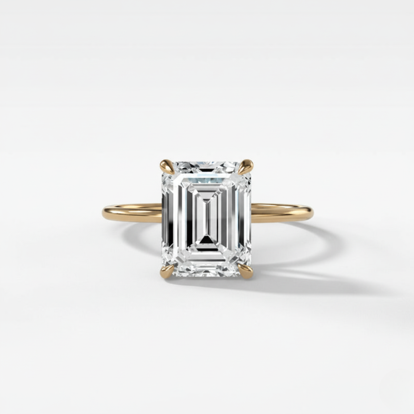 1 CT - 3 CT  Emerald Cut Lab grown Diamond Solitaire Engagement Ring