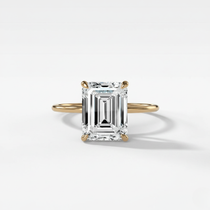 1 CT - 3 CT  Emerald Cut Lab grown Diamond Solitaire Engagement Ring
