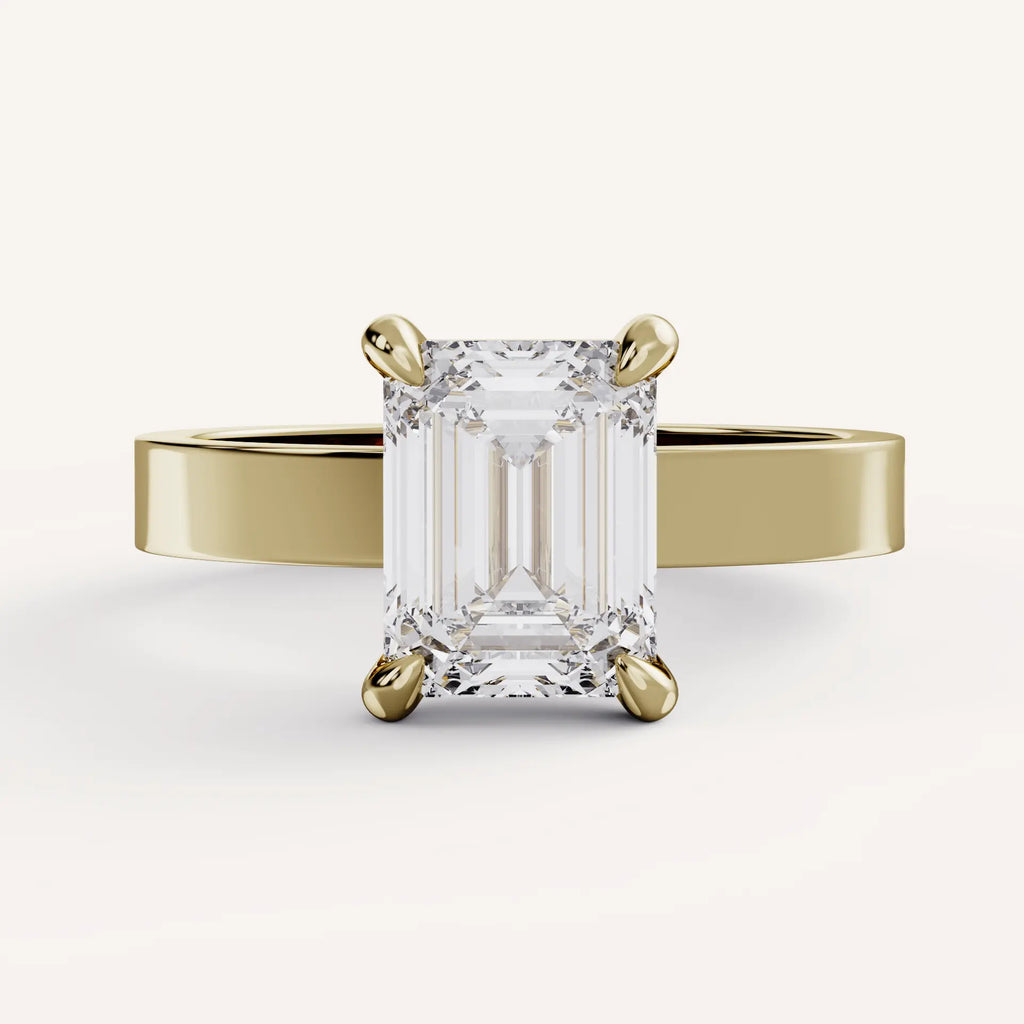 1 CT - 2 CT Emerald Cut Lab grown Diamond Solitaire Engagement Ring